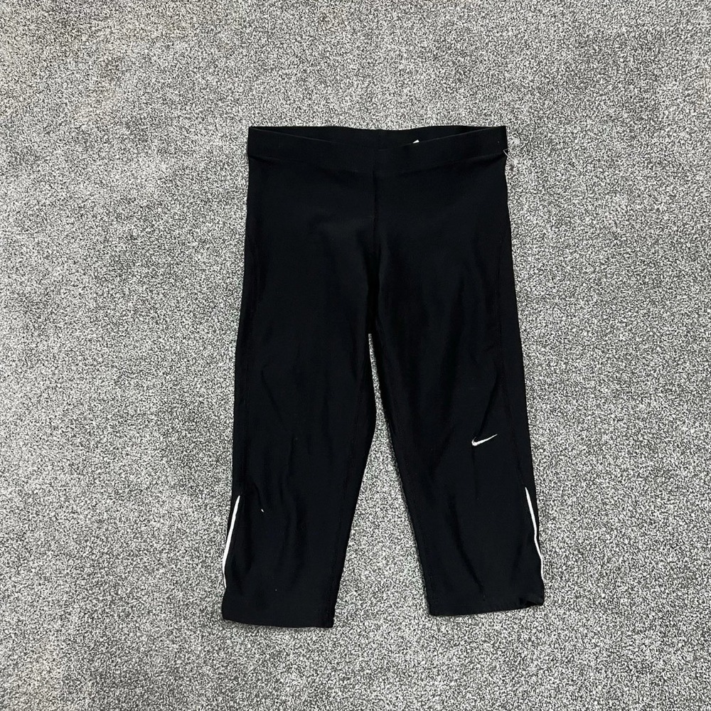 Nike Dri Fit Cropped Leggings Womens Small Black Athletic Capri Pants